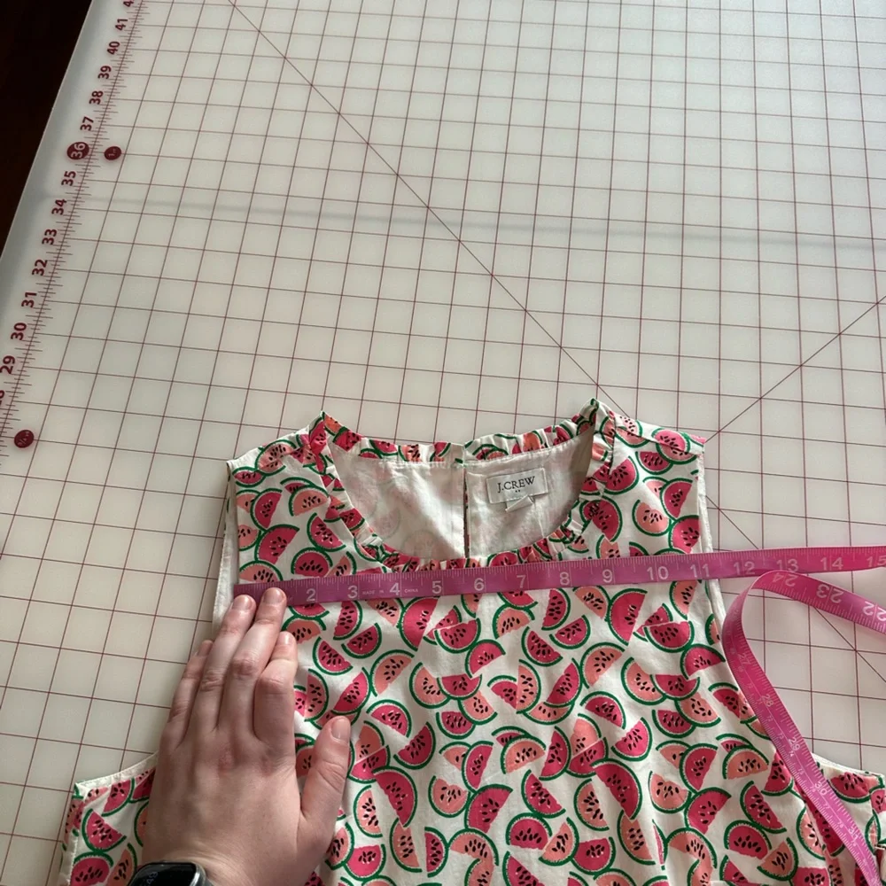 J.Crew size 4 white and pink watermelon summer pattern flowy dress